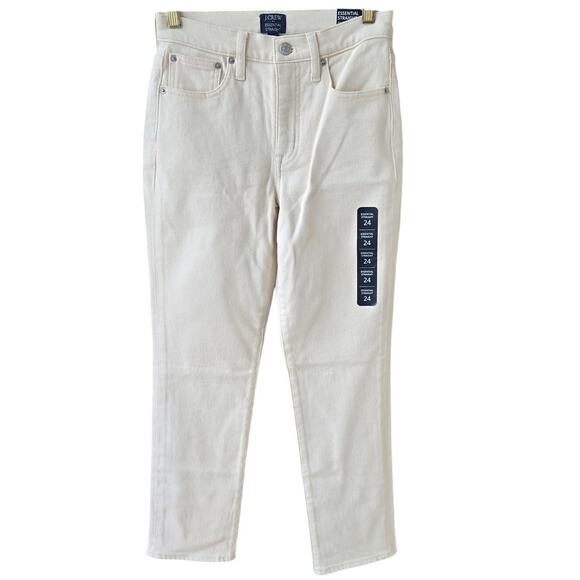 J. Crew Factory Essential Straight Ecru Jean in All-Day Stretch Size 24 NWT - Picture 2 of 11